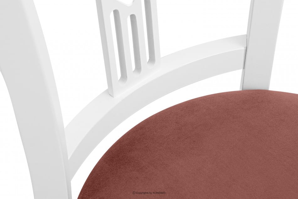 TILU Krzesło do jadalni glamour różowe różowy/biały - zdjęcie 6