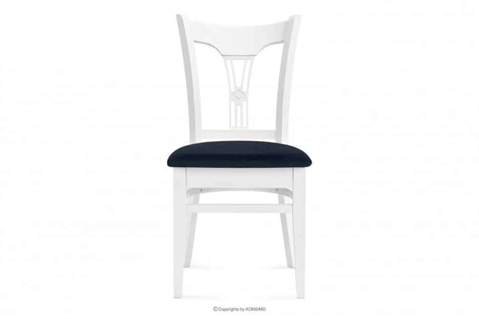 TILU Krzesło do jadalni glamour granatowe granatowy/biały - zdjęcie 2