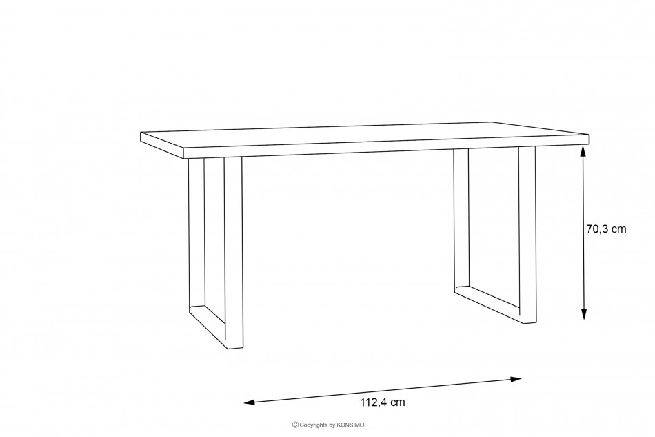 HAYATO Stół do salonu na czarnych nogach loft świerk alpejski/czarny - zdjęcie 4