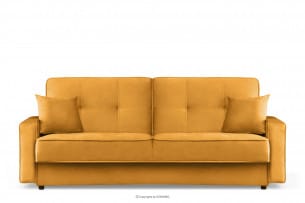 ORIO, https://konsimo.pl/kolekcja/orio/ Żółta rozkładana kanapa do salonu welur żółty - zdjęcie