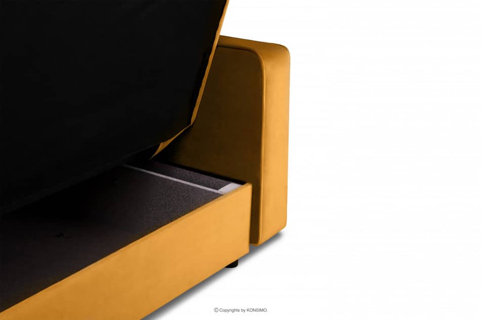 ORIO Żółta rozkładana kanapa do salonu welur żółty - zdjęcie 6