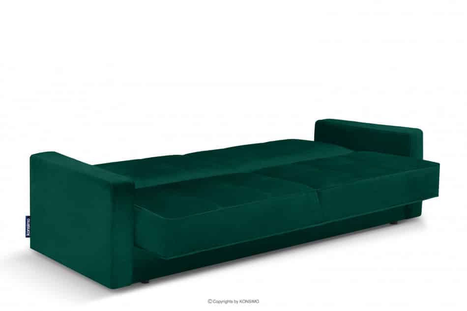 ORIO Zielona rozkładana kanapa do salonu welur zielony - zdjęcie 4