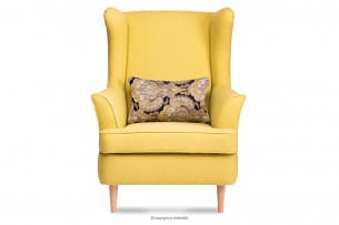 STRALIS, https://konsimo.pl/kolekcja/stralis/ Skandynawski fotel żółty na nóżkach żółty - zdjęcie