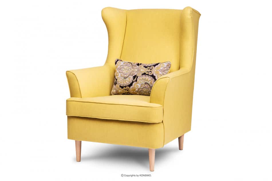 STRALIS Skandynawski fotel żółty na nóżkach żółty - zdjęcie 2