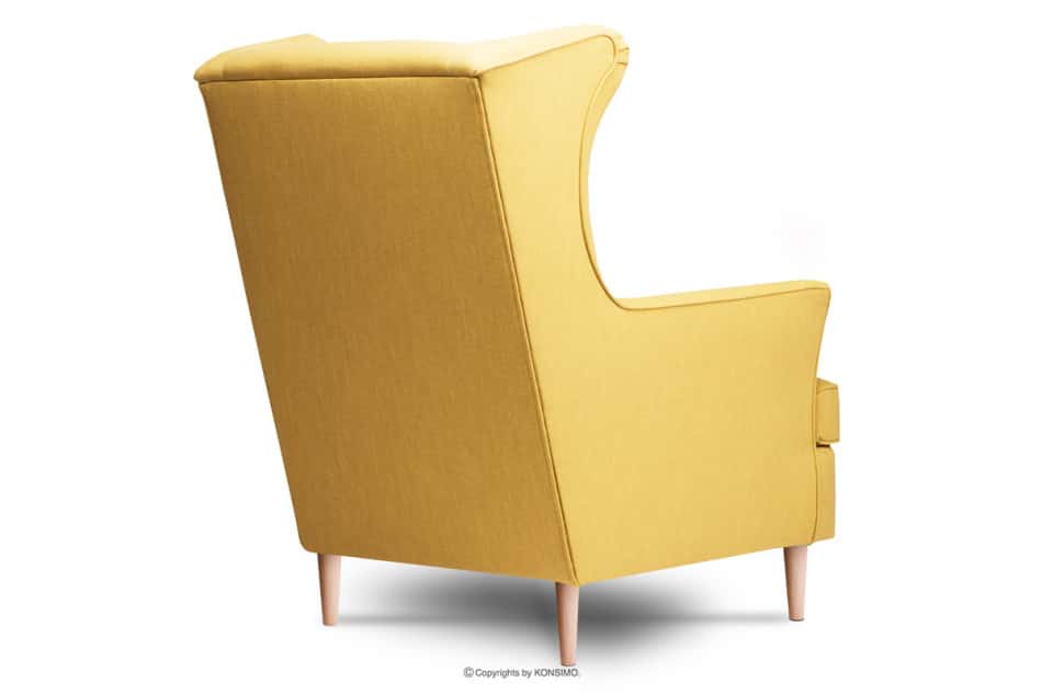 STRALIS Skandynawski fotel żółty na nóżkach żółty - zdjęcie 4