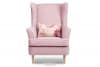 STRALIS Skandynawski fotel pudrowy róż na nóżkach różowy - zdjęcie 1