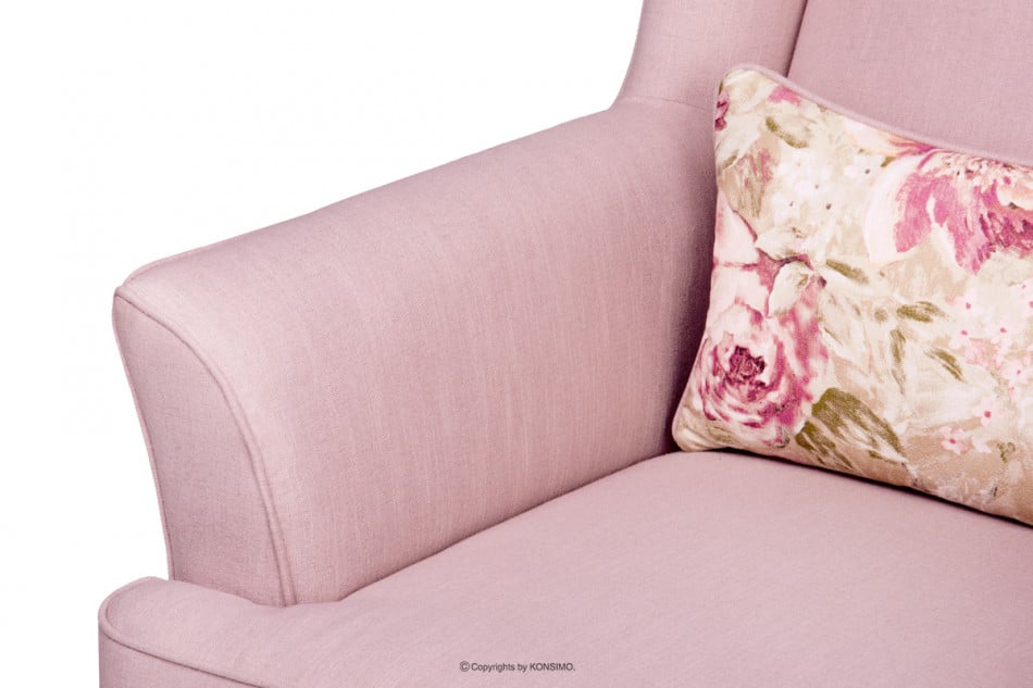 STRALIS Skandynawski fotel pudrowy róż na nóżkach różowy - zdjęcie 8