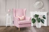 STRALIS Skandynawski fotel pudrowy róż na nóżkach różowy - zdjęcie 2