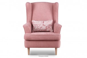 STRALIS, https://konsimo.pl/kolekcja/stralis/ Skandynawski fotel różowy na nóżkach koralowy - zdjęcie