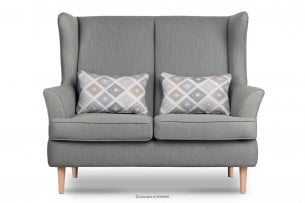 STRALIS, https://konsimo.pl/kolekcja/stralis/ Skandynawska sofa dwuosobowa szara na nóżkach szary - zdjęcie
