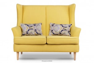 STRALIS, https://konsimo.pl/kolekcja/stralis/ Skandynawska sofa dwuosobowa żółta na nóżkach żółty - zdjęcie