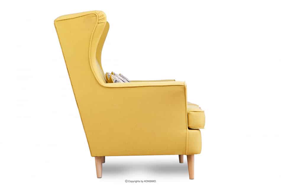 STRALIS Skandynawska sofa dwuosobowa żółta na nóżkach żółty - zdjęcie 4