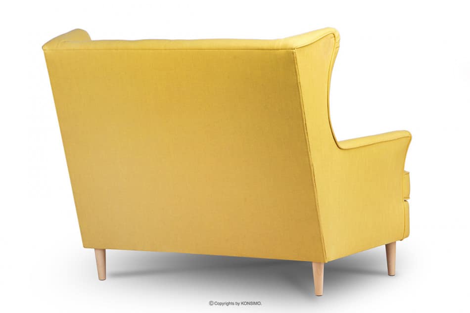 STRALIS Skandynawska sofa dwuosobowa żółta na nóżkach żółty - zdjęcie 3
