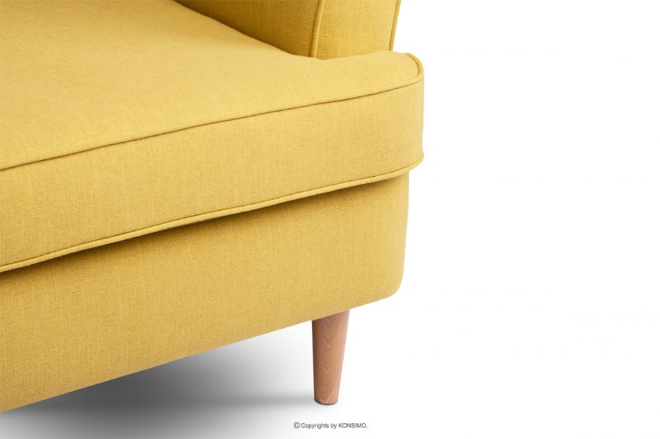 STRALIS Skandynawska sofa dwuosobowa żółta na nóżkach żółty - zdjęcie 6