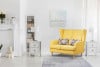 STRALIS Skandynawska sofa dwuosobowa żółta na nóżkach żółty - zdjęcie 2