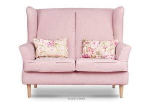 STRALIS, https://konsimo.pl/kolekcja/stralis/ Skandynawska sofa dwuosobowa pudrowy róż na nóżkach różowy - zdjęcie