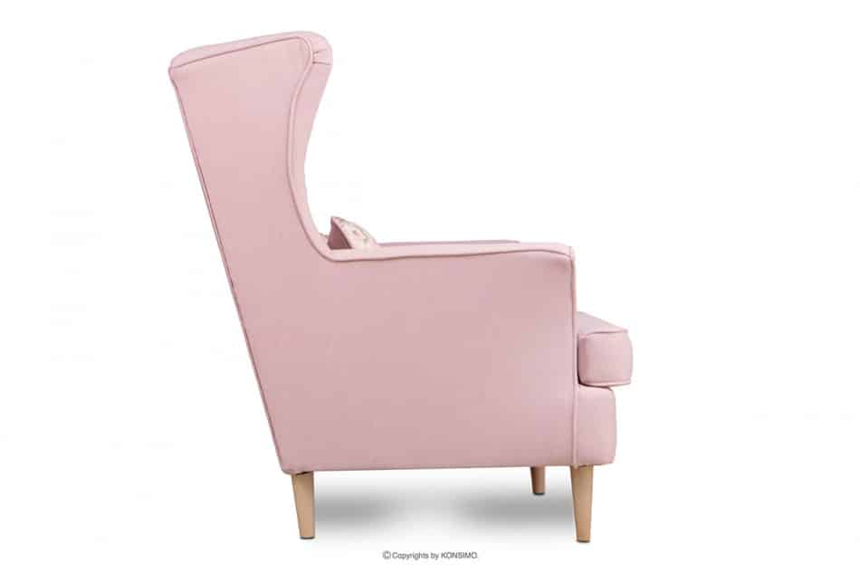 STRALIS Skandynawska sofa dwuosobowa pudrowy róż na nóżkach różowy - zdjęcie 4