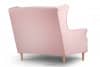 STRALIS Skandynawska sofa dwuosobowa pudrowy róż na nóżkach różowy - zdjęcie 4