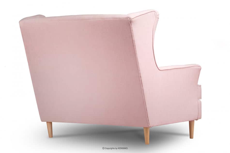 STRALIS Skandynawska sofa dwuosobowa pudrowy róż na nóżkach różowy - zdjęcie 3