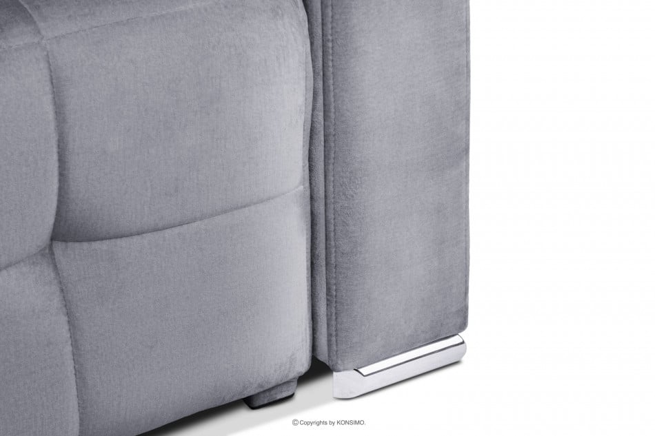 BASIM Sofa 3 osobowa rozkładana glamour tkanina połysk platyna szary - zdjęcie 6