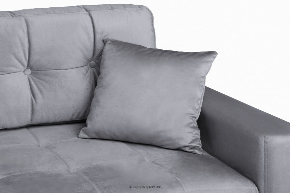 BASIM Sofa 3 osobowa rozkładana glamour tkanina połysk platyna szary - zdjęcie 5