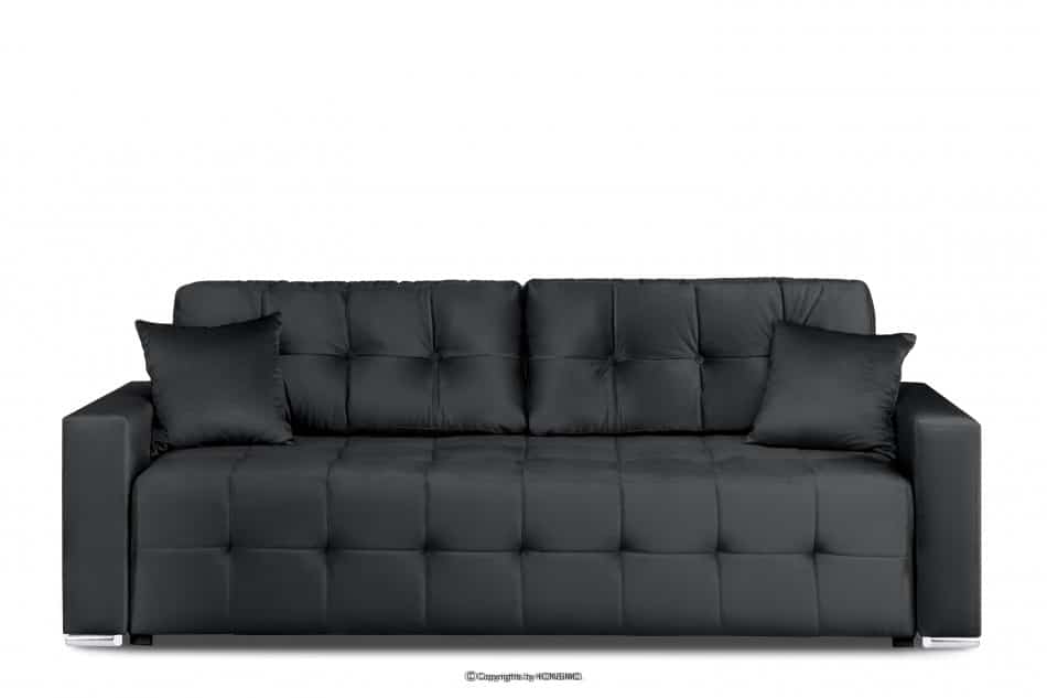 BASIM Sofa 3 osobowa rozkładana glamour pikowana ciemnoszara ciemny szary - zdjęcie 0
