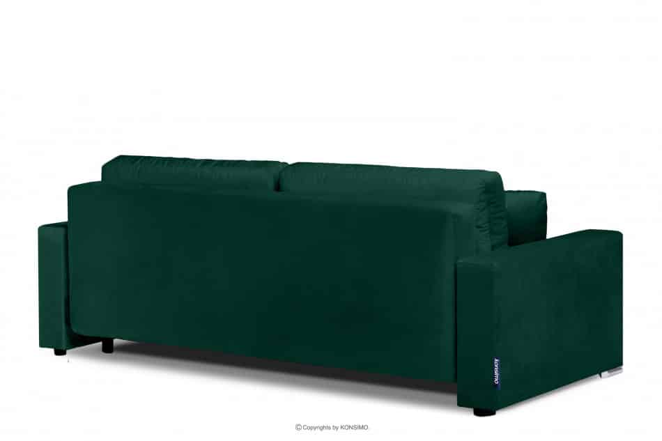 BASIM Sofa 3 osobowa rozkładana glamour pikowana ciemnozielona ciemny zielony - zdjęcie 3