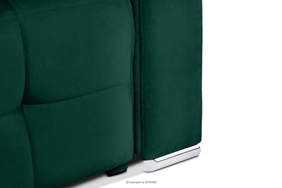 BASIM Sofa 3 osobowa rozkładana glamour pikowana ciemnozielona ciemny zielony - zdjęcie 6