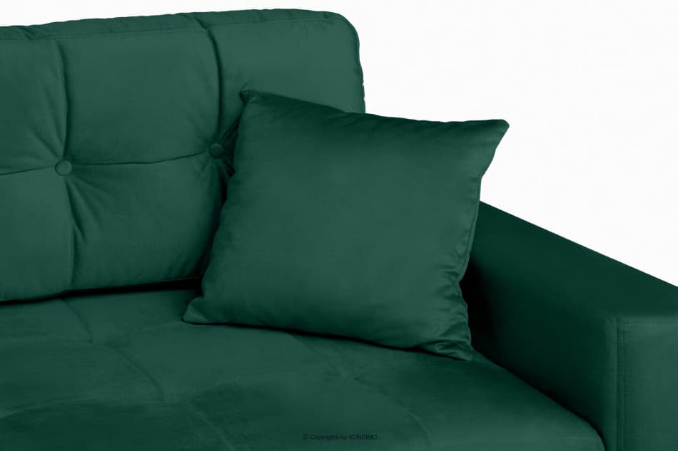 BASIM Sofa 3 osobowa rozkładana glamour pikowana ciemnozielona ciemny zielony - zdjęcie 7