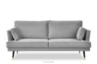 Sofa trzyosobowa welurowa glamour szara