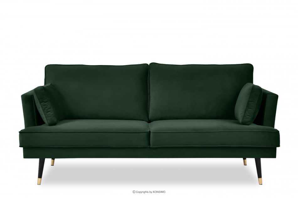 FALCO Sofa trzyosobowa welurowa glamour butelkowa zieleń zielony - zdjęcie 0