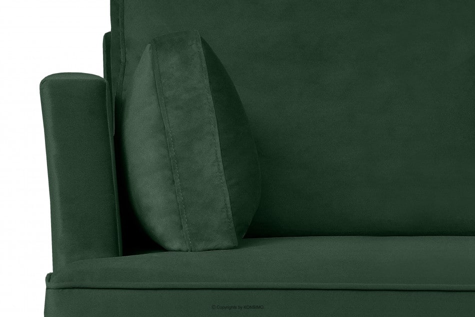 FALCO Sofa trzyosobowa welurowa glamour butelkowa zieleń zielony - zdjęcie 6