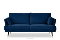 Sofa trzyosobowa welurowa glamour granatowa