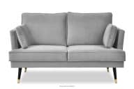 Sofa dwuosobowa welurowa glamour szara