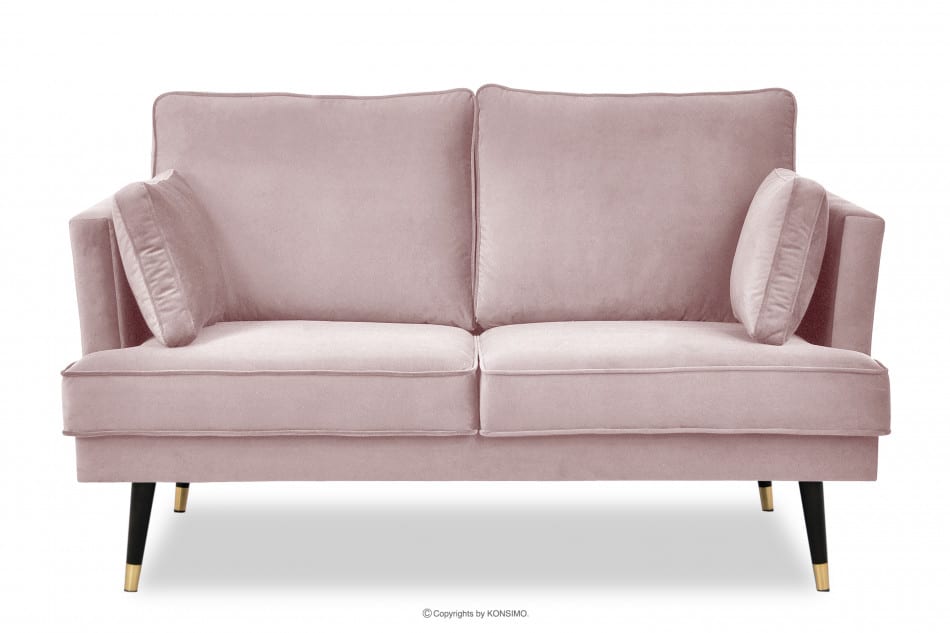 FALCO Sofa dwuosobowa welurowa glamour różowa różowy - zdjęcie 0