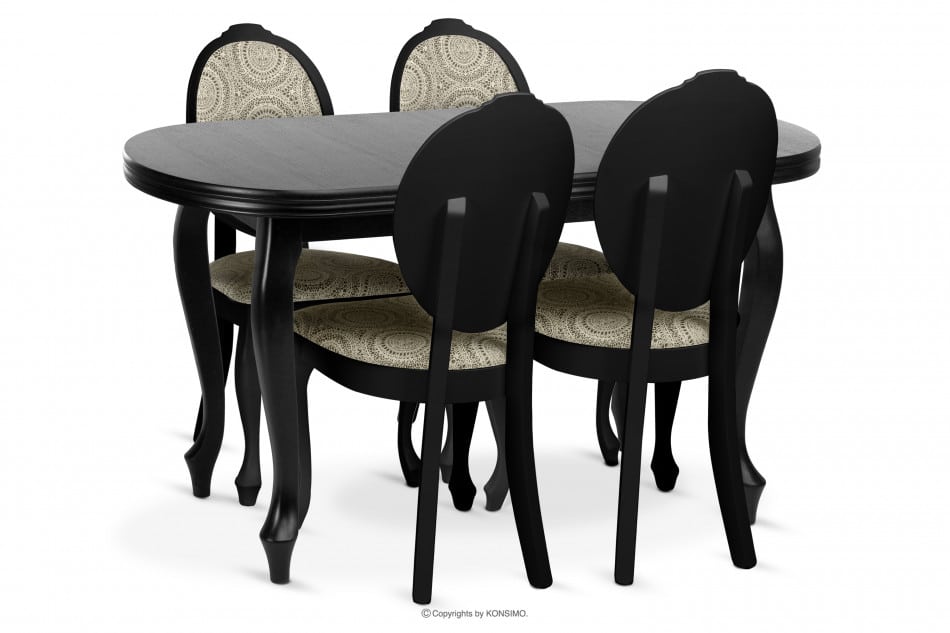ALTIS Duży stół rozkładany 160 cm vintage czarny czarny - zdjęcie 11