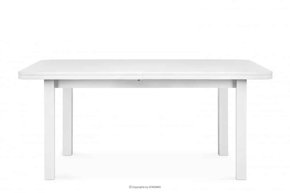 COSPE Duży stół do salonu rozkładany 160 cm biały biały - zdjęcie 0