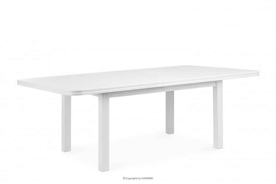COSPE Duży stół do salonu rozkładany 160 cm biały biały - zdjęcie 3