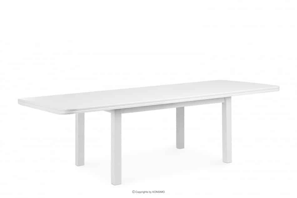 COSPE Duży stół do salonu rozkładany 160 cm biały biały - zdjęcie 4