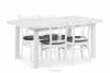 COSPE Duży stół do salonu rozkładany 160 cm biały biały - zdjęcie 11
