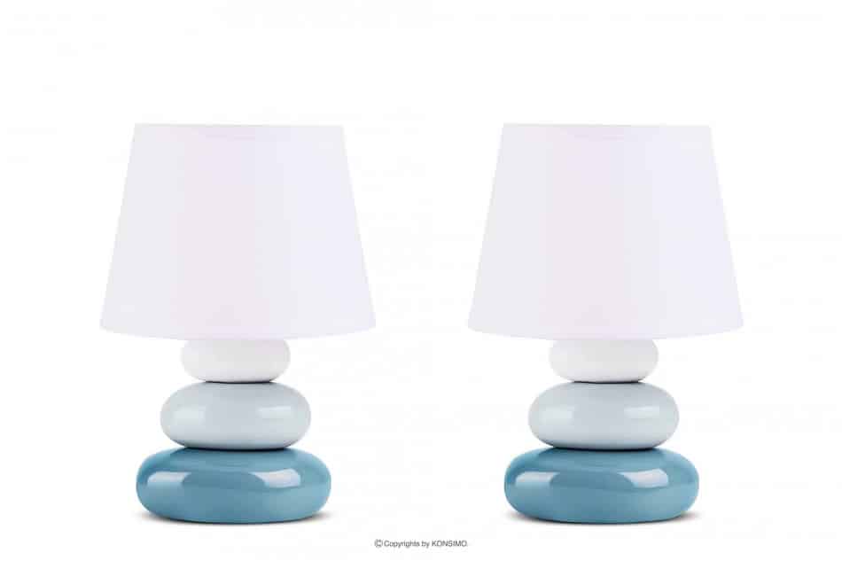 SALU Lampki nocne nowoczesne niebieskie 2szt turkusowy/biały - zdjęcie