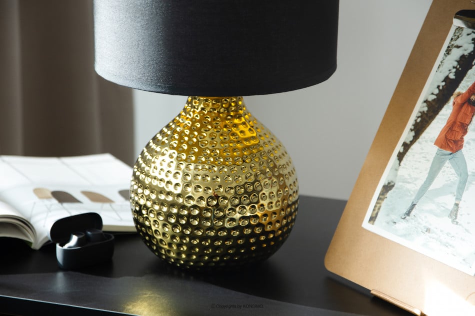 NIPER Elegancka lampka ze złotą podstawą złoty/czarny - zdjęcie 4