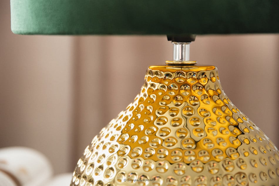 NIPER Elegancka lampka nocna ze złotą podstawą złoty/zielony - zdjęcie 6