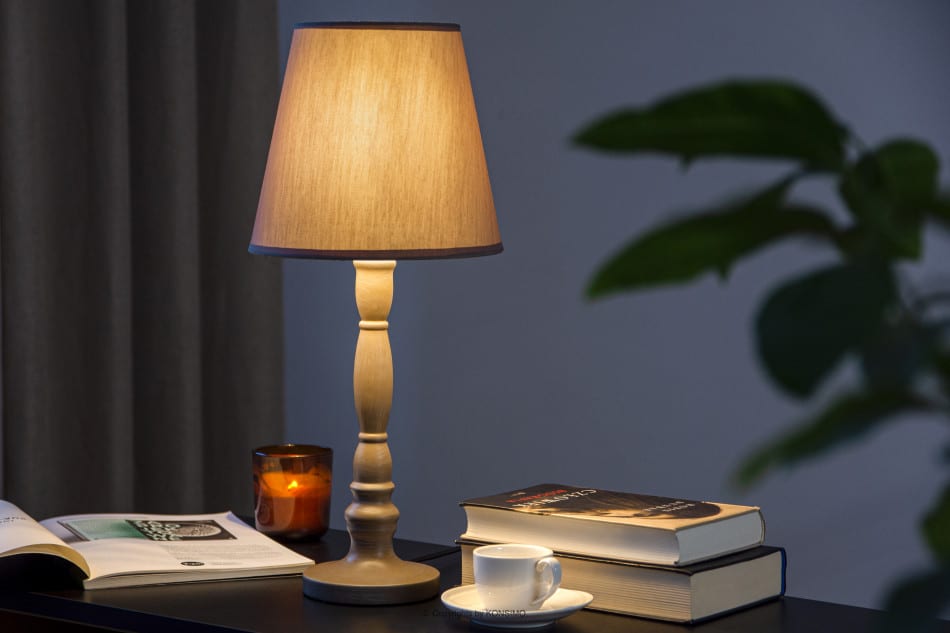 GITTA Beżowa lampka nocna klasyczna beżowy - zdjęcie 6