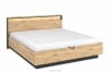 HURICO Duże łóżko ze stelażem loft dąb artisan/czarny - zdjęcie 1