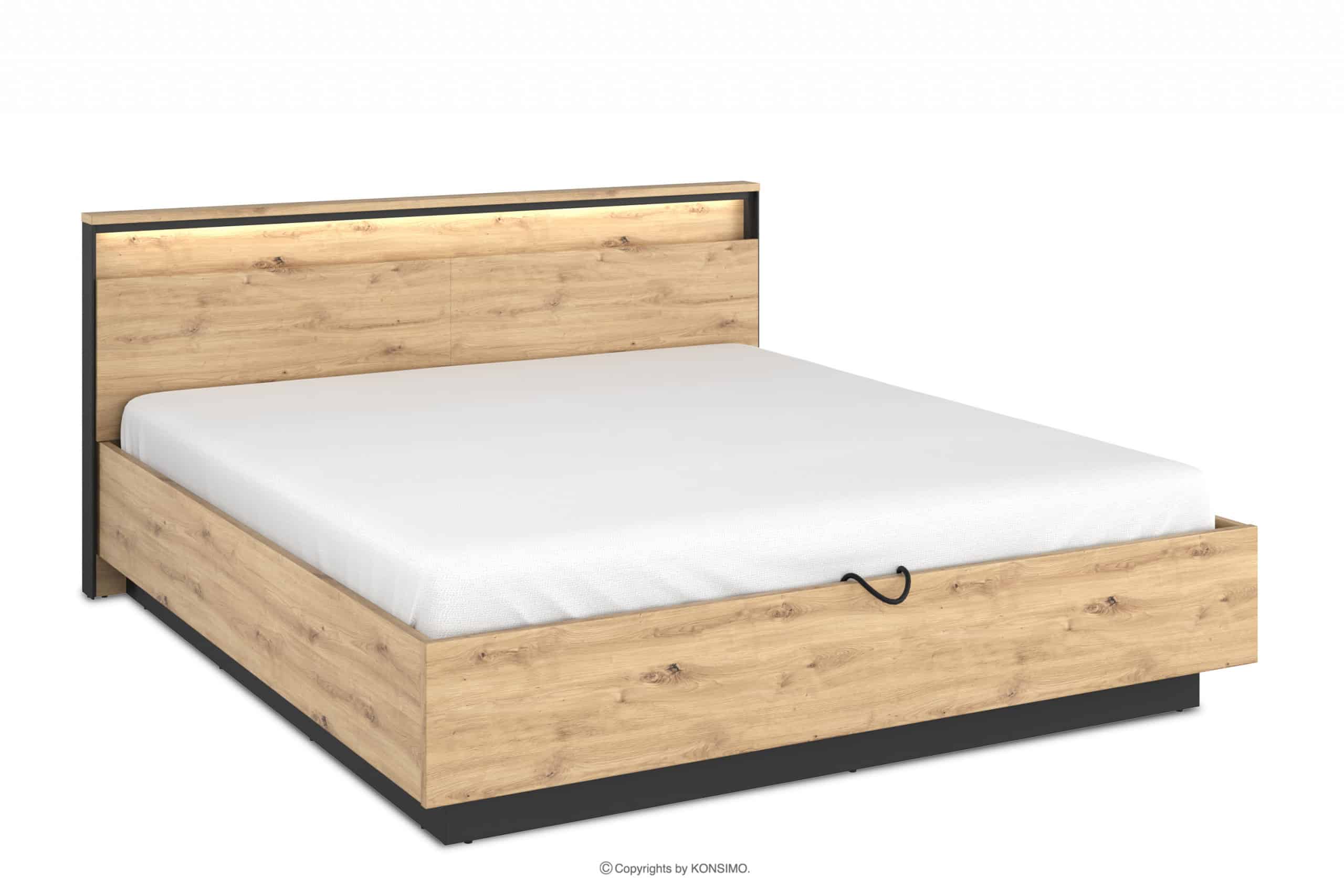 Duże łóżko ze stelażem loft