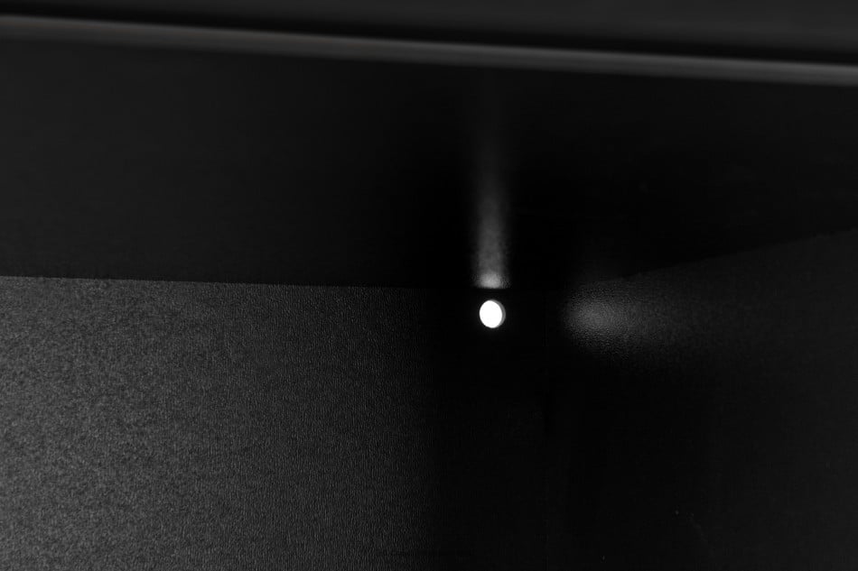 LOFTY Witryna dwudrzwiowa w stylu loft na wysokich nogach czarny/dąb naturalny - zdjęcie 28