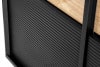 LOFTY Witryna dwudrzwiowa w stylu loft na wysokich nogach czarny/dąb naturalny - zdjęcie 9