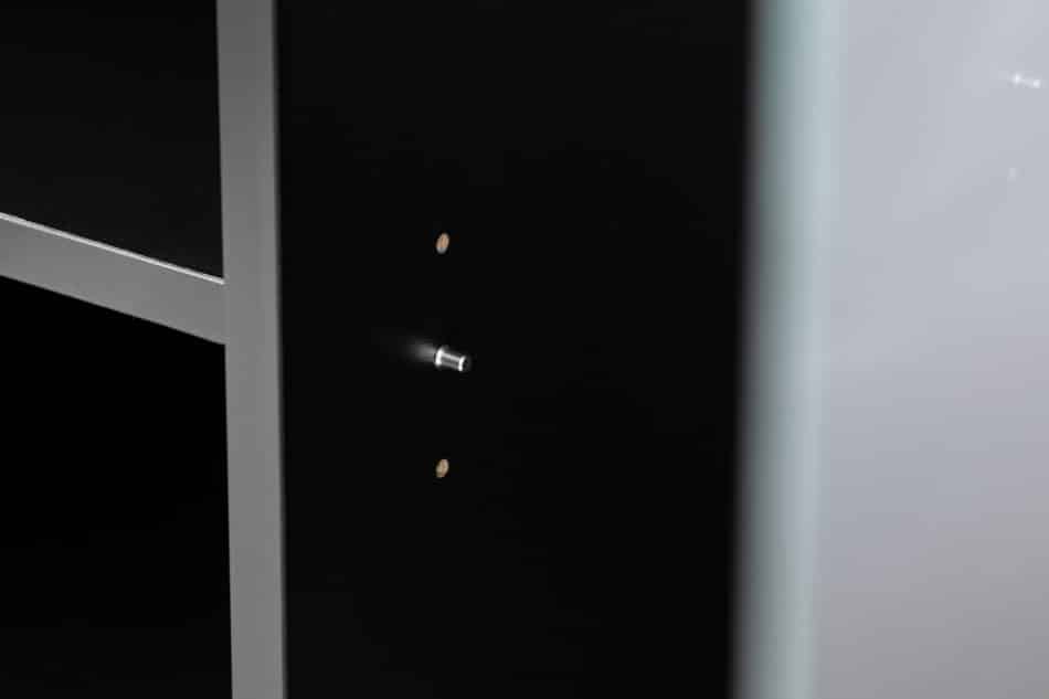 LOFTY Witryna dwudrzwiowa na wysokich nogach w stylu loft czarny/dąb naturalny - zdjęcie 24