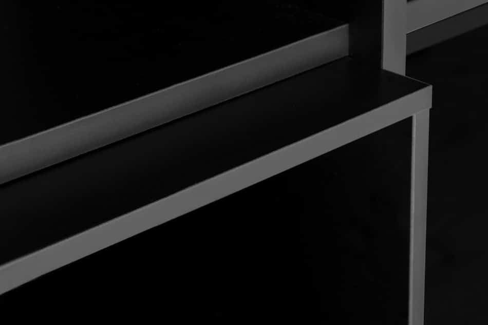 LOFTY Dwudrzwiowa witryna w stylu loft na wysokich nogach czarny/dąb naturalny - zdjęcie 26